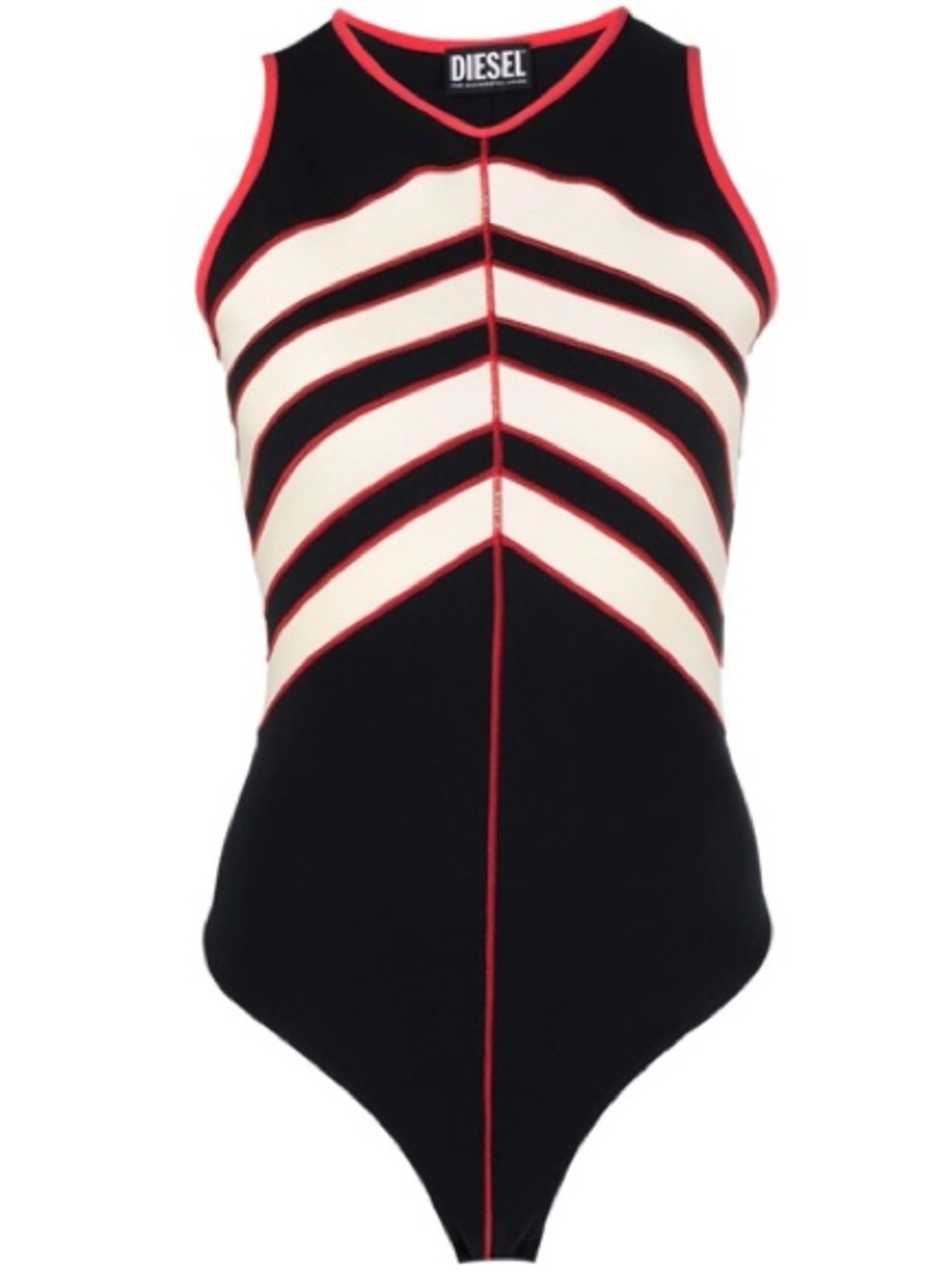 DIESEL Black & Red One-Piece Bodysuit